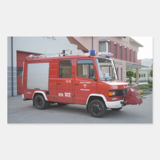 Mercedes Benz 711D Rosenbauer Rechthoekige Sticker (Voorkant)