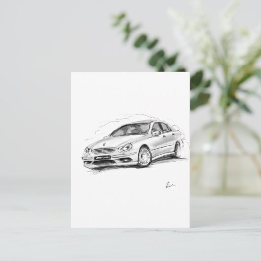 Mercedes-Benz C55 AMG Briefkaart (Staand voorkant)