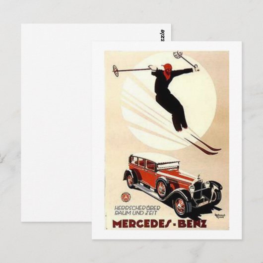  Mercedes Benz Ski Ad Briefkaart (Voorkant / Achterkant)