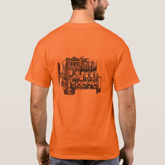 Mercedes Benz W123 met OM617 op achterzijde T-shirt (Achterkant)