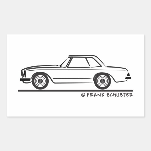Mercedes SL Pagoda Hardtop Rechthoekige Sticker (Voorkant)
