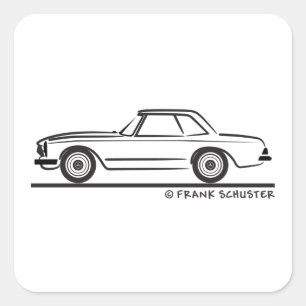Mercedes SL Pagoda Hardtop Vierkante Sticker