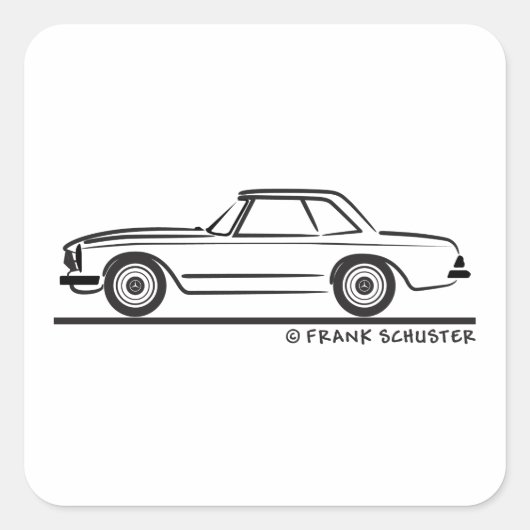 Mercedes SL Pagoda Hardtop Vierkante Sticker (Voorkant)
