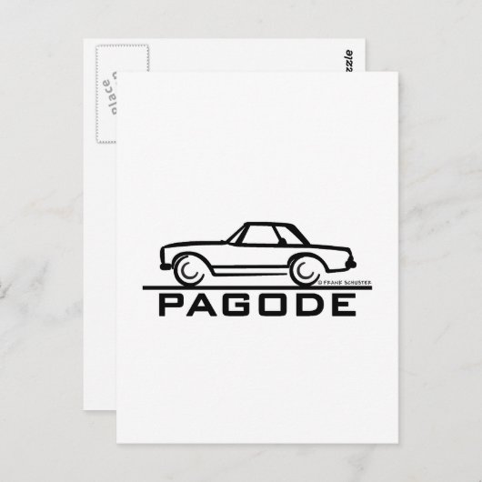 Mercedes SL Pagode met Manuscript Briefkaart (Voorkant / Achterkant)