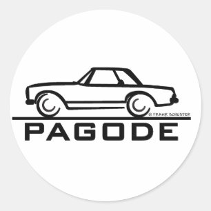 Mercedes SL Pagode met Manuscript Ronde Sticker