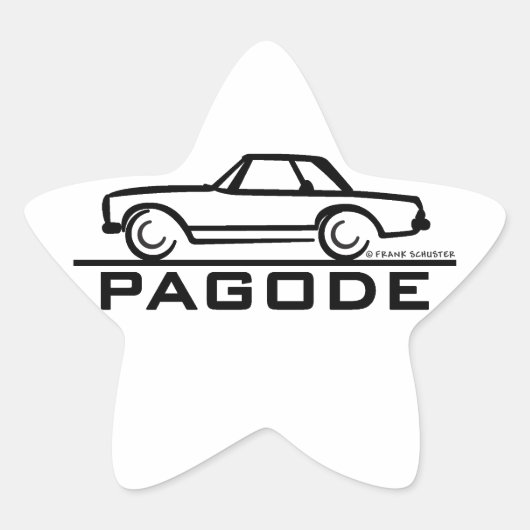 Mercedes SL Pagode met Manuscript Ster Sticker (Voorkant)