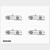 Mercedes SL Pagode Pagoda Kabrio Rechthoekige Sticker (Vel)