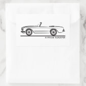 Mercedes SL Pagode Pagoda Kabrio Rechthoekige Sticker (Tas)