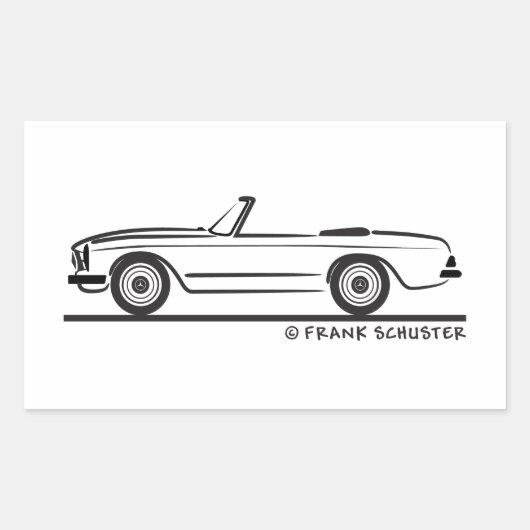 Mercedes SL Pagode Pagoda Kabrio Rechthoekige Sticker (Voorkant)