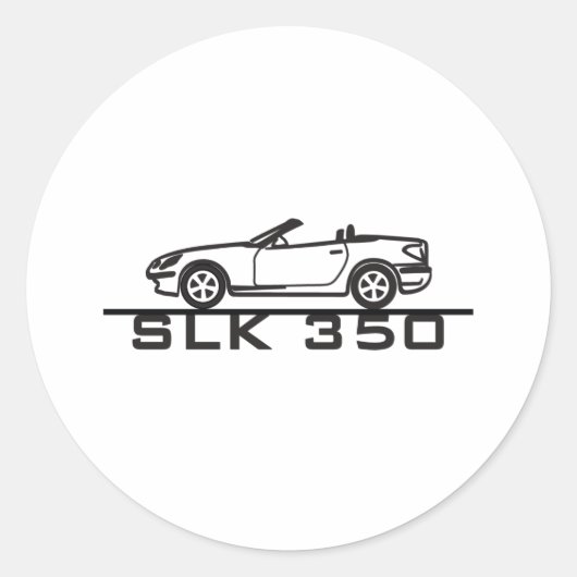 Mercedes SLK 350 Ronde Sticker (Voorkant)