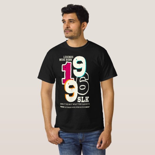 Mercedes SLK - Legends were born in 1996 T-shirt (Voorkant volledig)