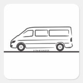 Mercedes Sprinter Vierkante Sticker (Voorkant)