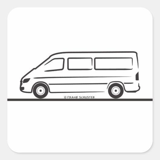 Mercedes Sprinter Vierkante Sticker (Voorkant)