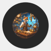 Mercenary Steam Punk Fox Scientist Sticker (Voorkant)
