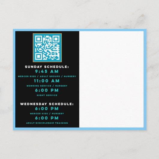 Mercer Baptist Church Invitation Briefkaart (Achterkant)