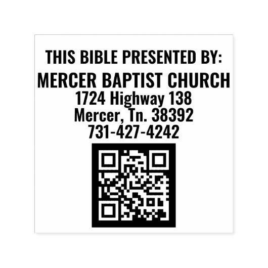 Mercer Baptist Kerk Automatische Stempel (Design)
