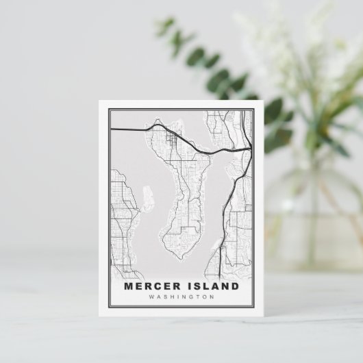 Mercer Island Map Briefkaart (Staand voorkant)