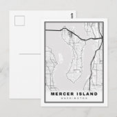 Mercer Island Map Briefkaart (Voorkant / Achterkant)