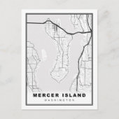 Mercer Island Map Briefkaart (Voorkant)