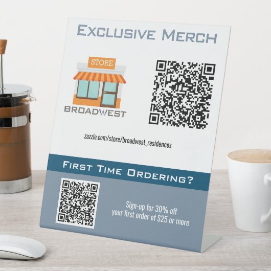 Merch Sign 1 Reclamebord Met Voetstuk (Insitu)