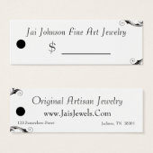 Merchandise Prijs Labels (Black & White Swirl) Mini Visitekaartjes (Voorkant /achterkant)