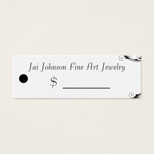 Merchandise Prijs Labels (Black & White Swirl) Mini Visitekaartjes (Voorkant)