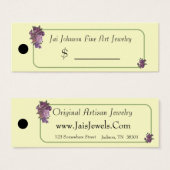 Merchandise Prijs Labels (Purple Flowers) Mini Visitekaartjes (Voorkant /achterkant)