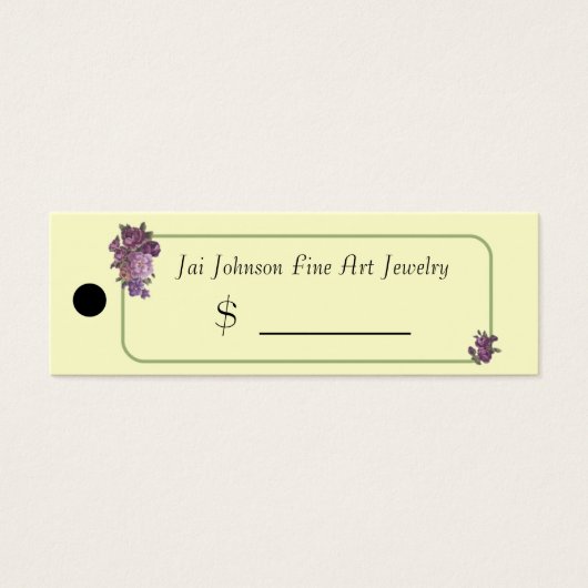Merchandise Prijs Labels (Purple Flowers) Mini Visitekaartjes (Voorkant)