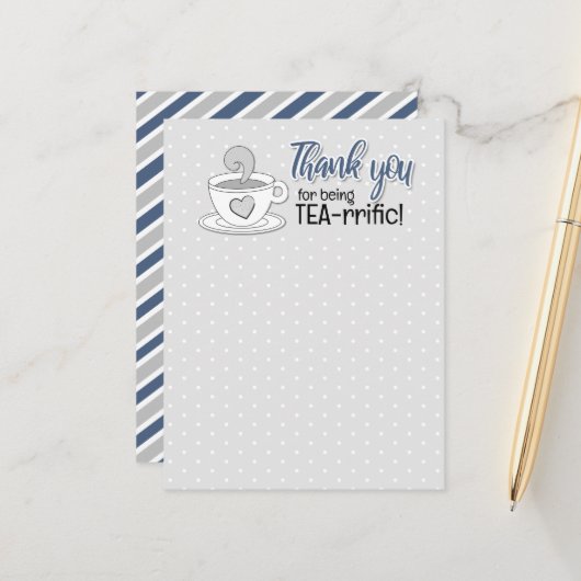 Merchandise voor een Thee Koffie Winkel Briefkaart (Voorkant / Achterkant in situ)