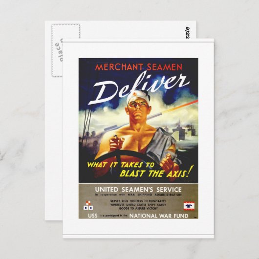 Merchant Seamen Briefkaart (Voorkant / Achterkant)