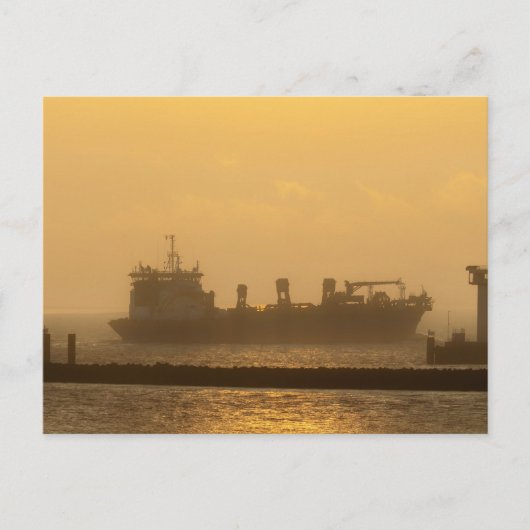 Merchant ship on the North Sea near Cuxhaven Briefkaart (Voorkant)