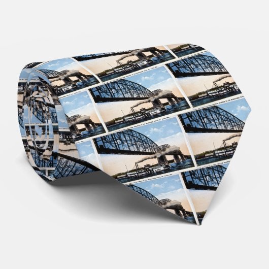 Merchants Bridge, Mississippi River, St. Louis, MO Stropdas (Opgerold)