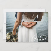 Merci Beacoup Foto Weddenschap Bedankkaart (Voorkant)