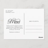 Merci Beacoup Franse foto bruiloft Briefkaart (Achterkant)