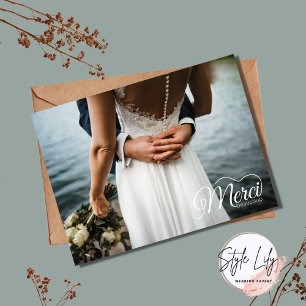 Merci Beacoup Wedding Bedankt Briefkaart