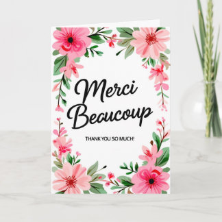 Merci Beaucoup Bedankingskaart Vouwkaart Kaart