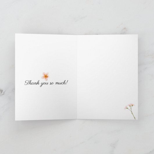 Merci Beaucoup Bedankt gevouwen Wenskaart Kaart (Binnen)