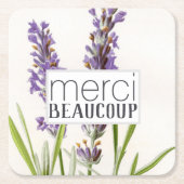 Merci Beaucoup Bedankt Lavendel Papier Onderzetter (Voorkant)