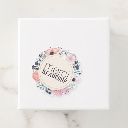 Merci Beaucoup Bloemendankjewel Bedankjes Labels (In situ)