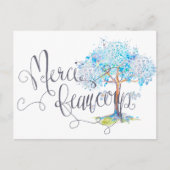 Merci Beaucoup Blue Tree Briefkaart (Voorkant)