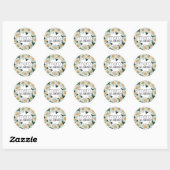 Merci Beaucoup Dank je Floral White Rose Ronde Sticker (Vel)