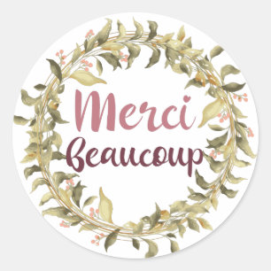 Merci Beaucoup Dank u Frans Ronde Sticker