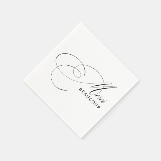 Merci Beaucoup Elegante Kalligrafie Dank u Servet (Hoek)