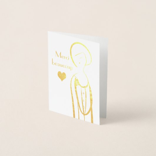 Merci beaucoup Frans meisje Folie Kaarten (Voorkant)