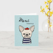 Merci Beaucoup French Bulldog Kaart (Gele Bloem)