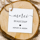 Merci Beaucoup Label, bruiloft Dank je Labels, Kra Bedankjes Labels