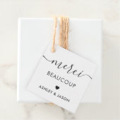 Merci Beaucoup Label, bruiloft Dank je Labels, Kra Bedankjes Labels (In situ)