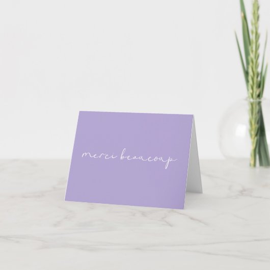 Merci Beaucoup Minimalistische Lavendel Paarse Fra Bedankkaart (Voorkant)