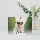 Merci Beaucoup Moderne foto bruiloft dank u Briefkaart (Staand voorkant)