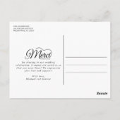 Merci Beaucoup Moderne foto bruiloft dank u Briefkaart (Achterkant)